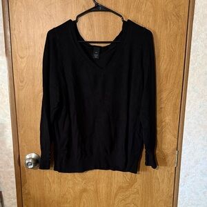 Lane Bryant Black V-Neck Sweater Top